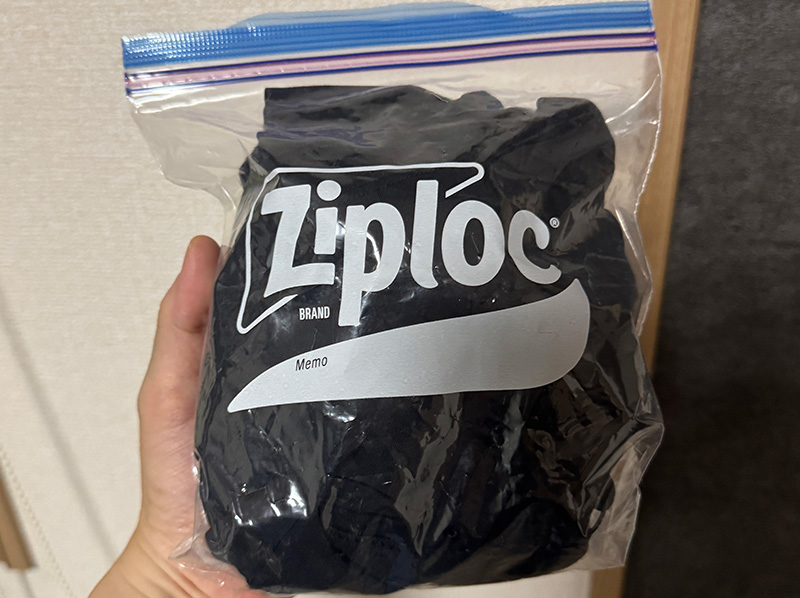 バストサポートバンドのレビューinジップロック