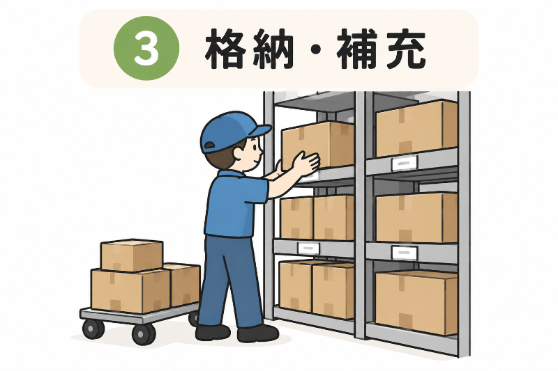倉庫作業:格納・補充